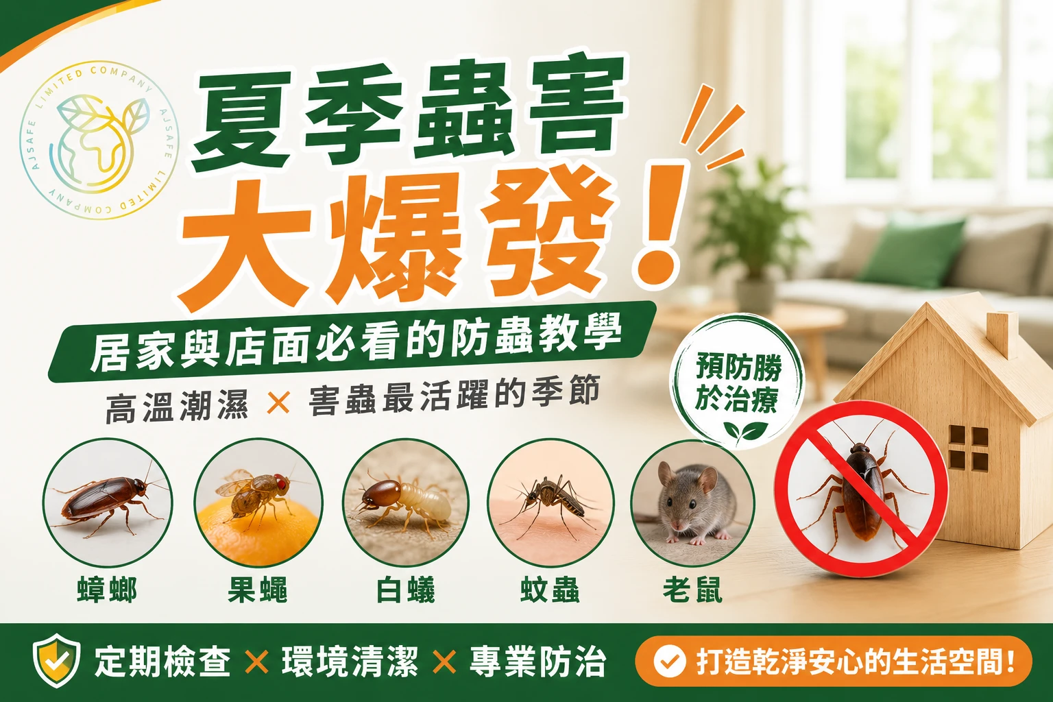 夏季蟲害大爆發？居家與店面必看的防蟲教學｜安家環保