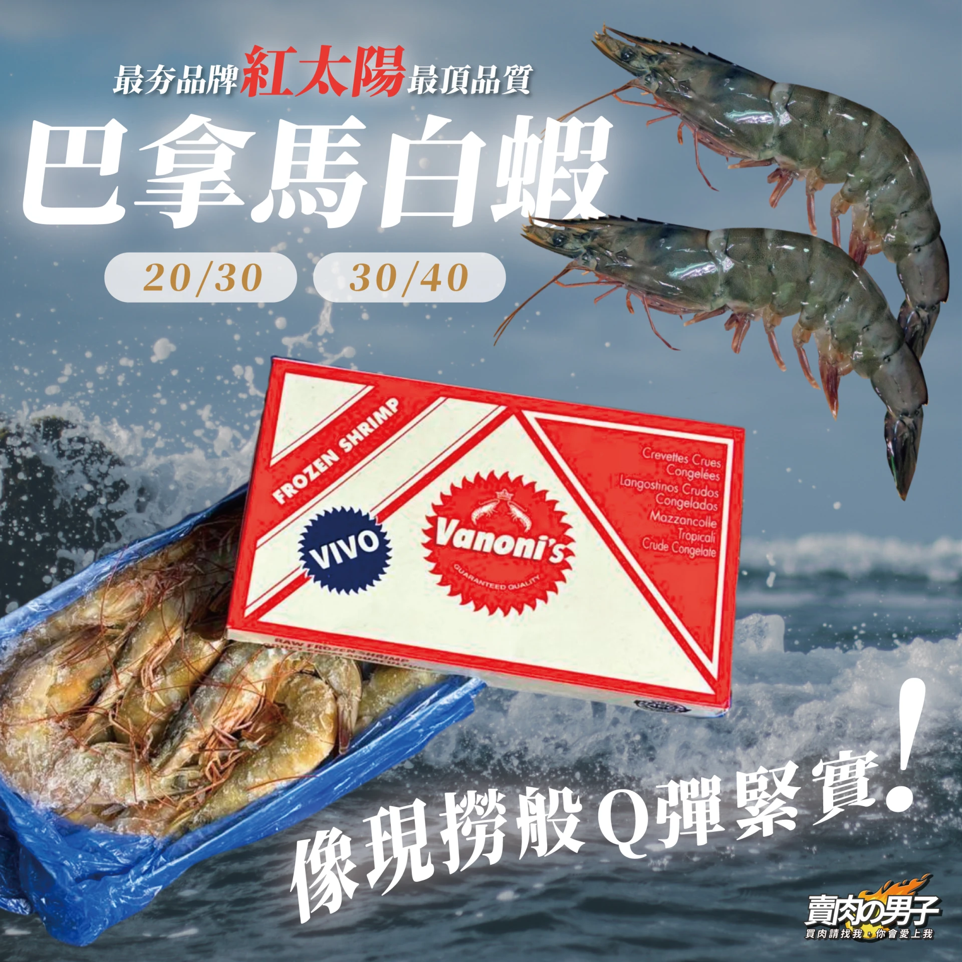 活凍白蝦／600g／規格20/30／蝦子／海產蝦／火鍋／燒烤／999$超商免運／台南賣肉男子