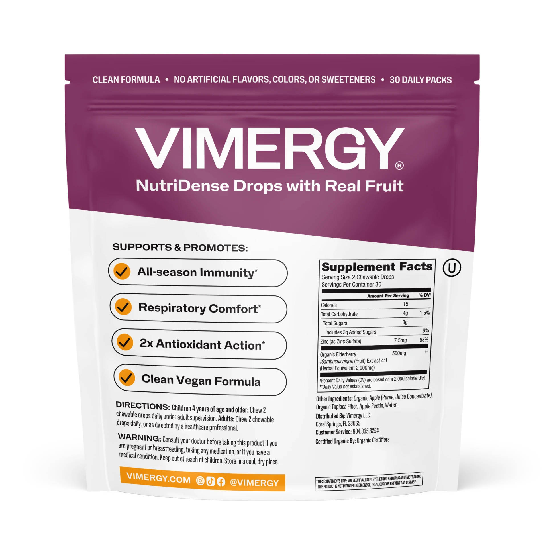 Vimergy Berrylicious Immunity NutriDense Drop 高濃縮莓果防護軟糖（60顆）
