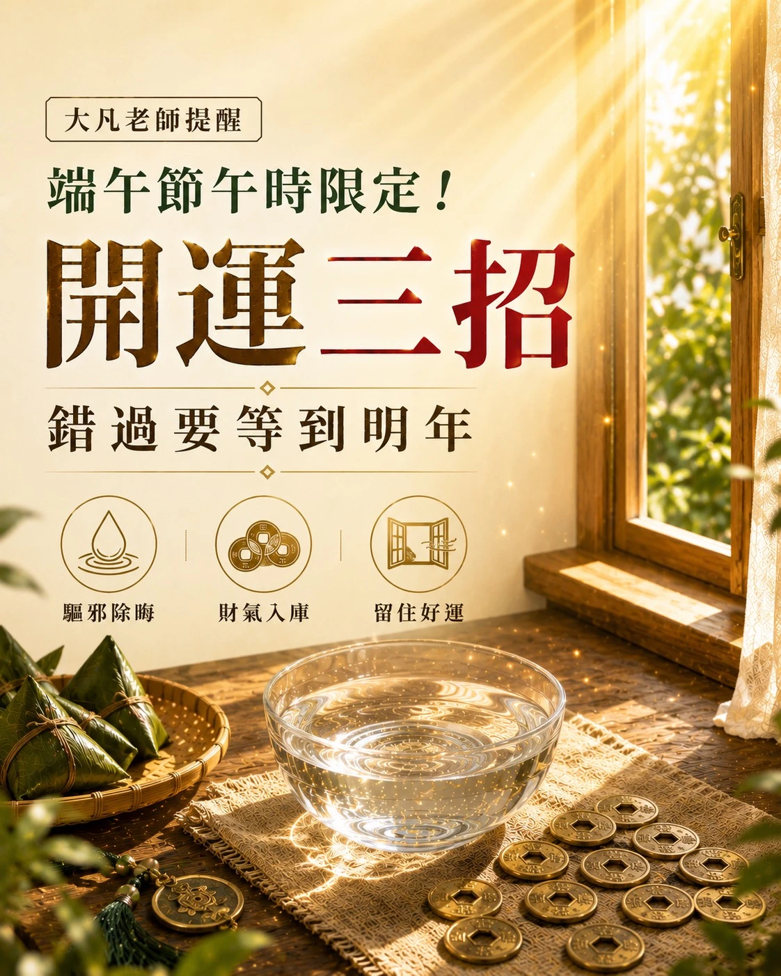 一年只有一次！端午午時的開運三招指南