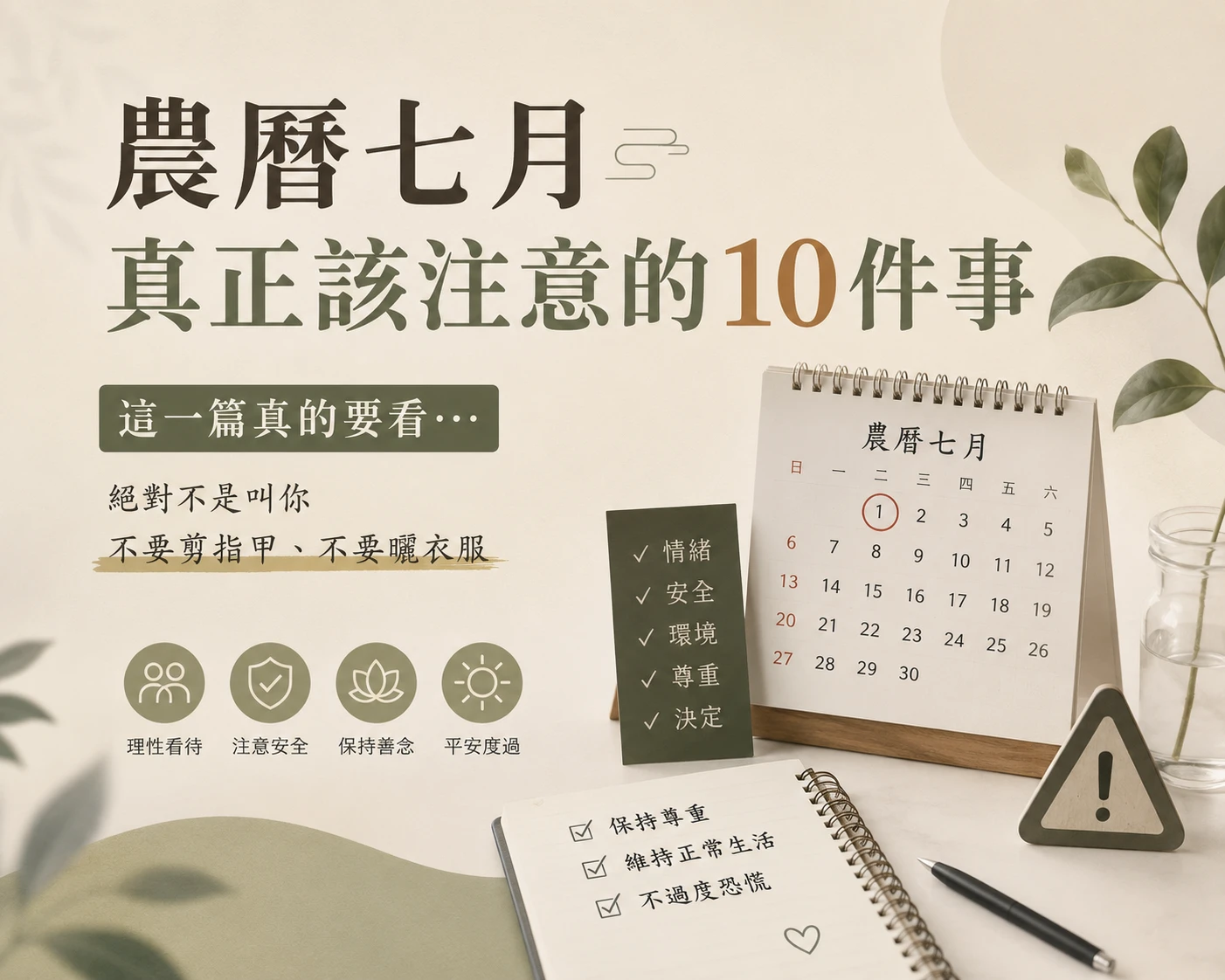 農曆七月｜實用避雷指南