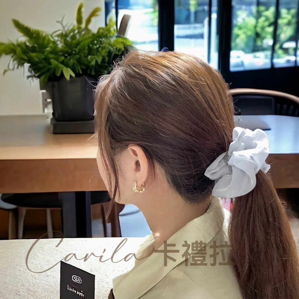 高質感珠光網紗大腸髮圈