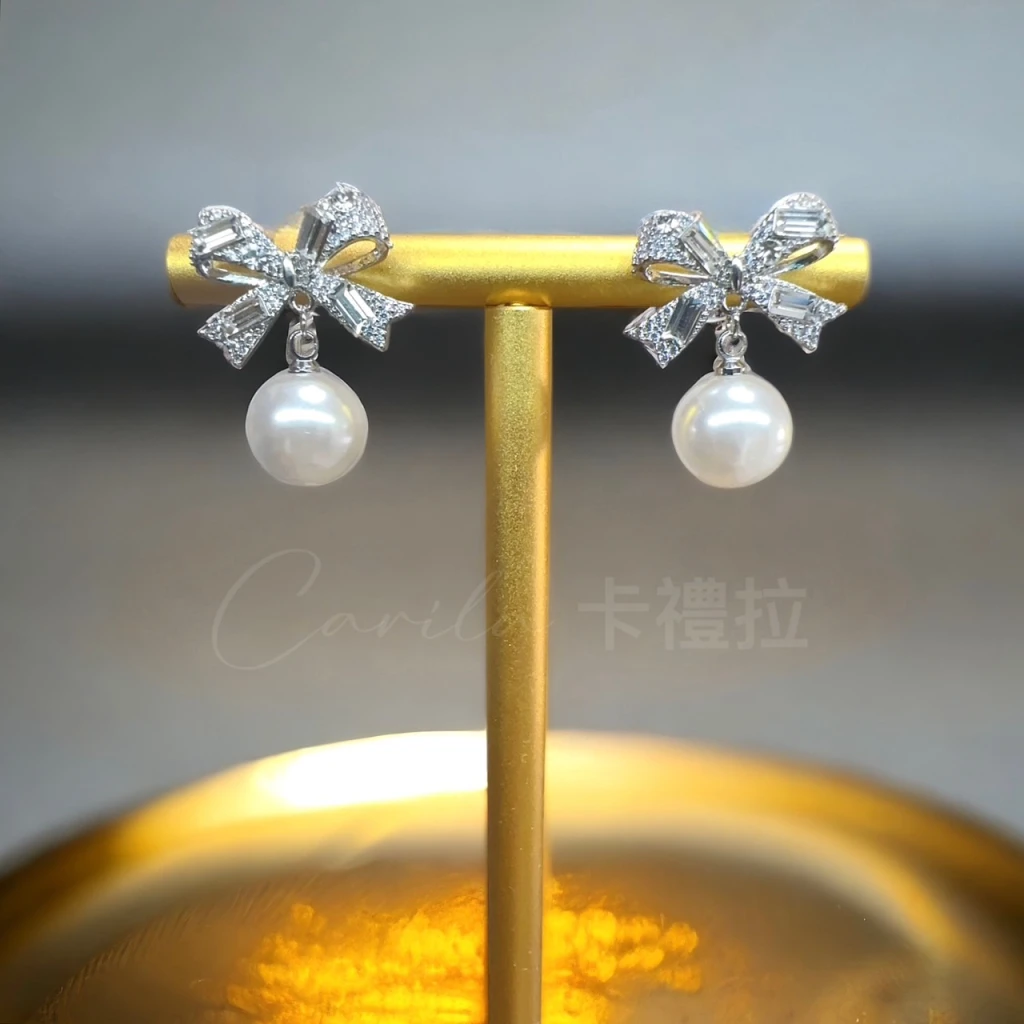 輕奢高級感甜美蝴蝶珍珠 S925純銀耳針