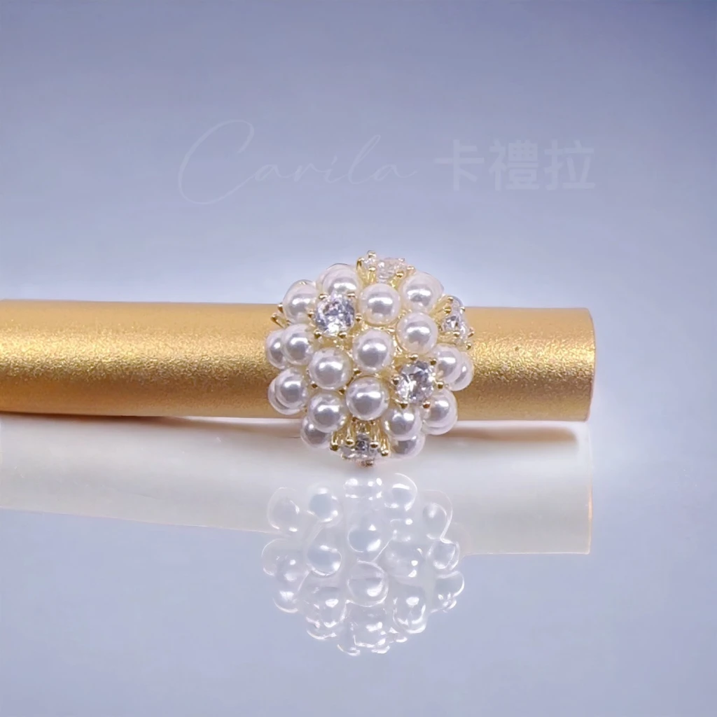 小巧優雅鑲鋯珍珠S925純銀耳針