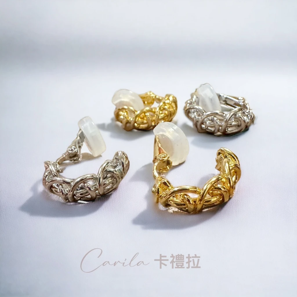 半圈麻花纏繞高級感耳夾