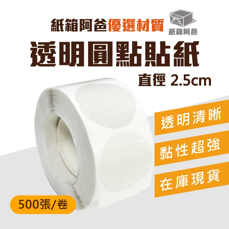 現貨透明圓點貼紙 Ø2.5cm