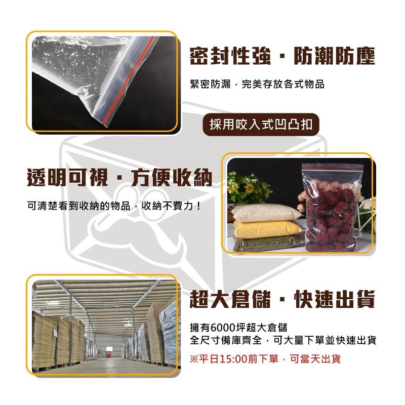 現貨PE透明夾鏈袋 (100入/包)