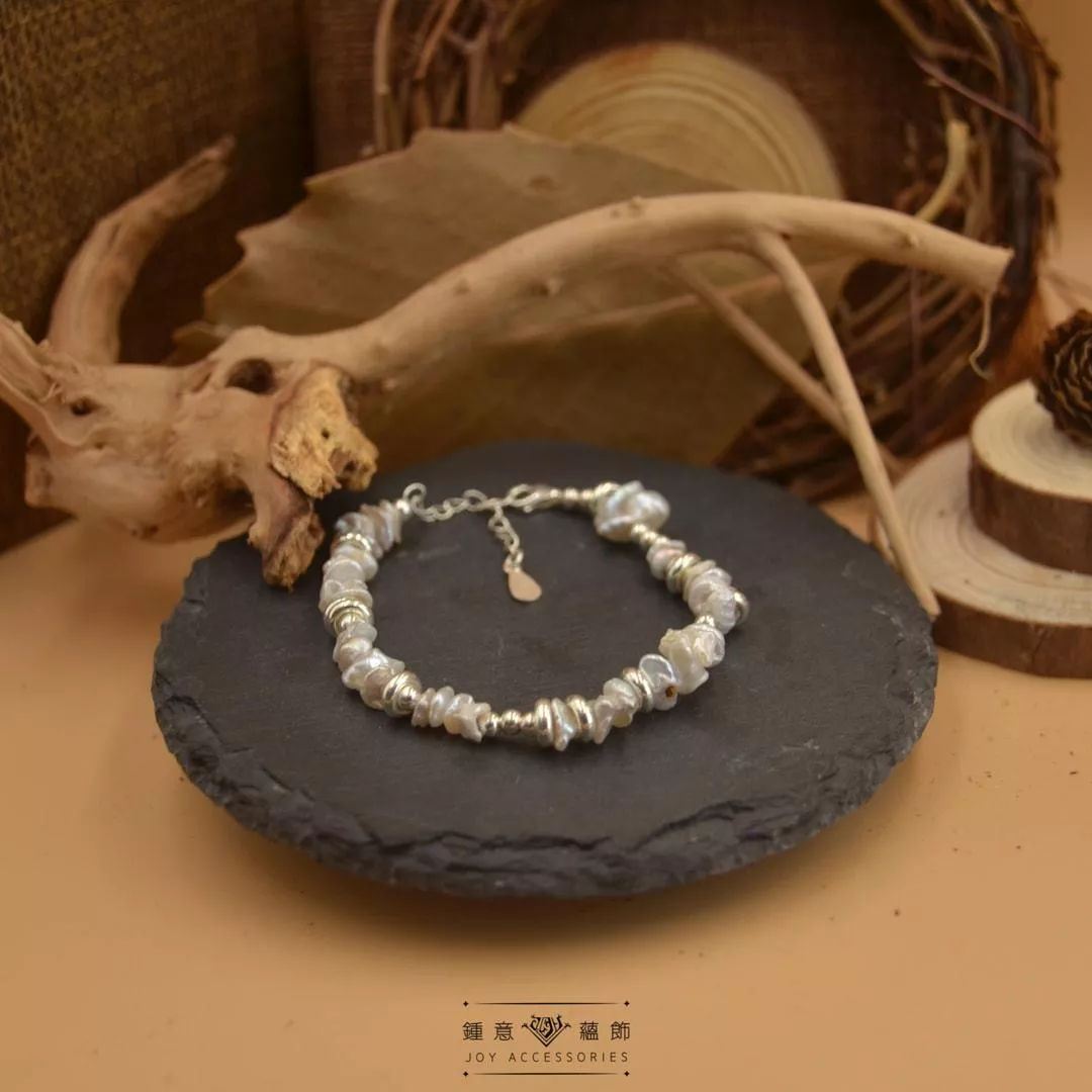 [手工] S925純銀．天然珍珠手鍊