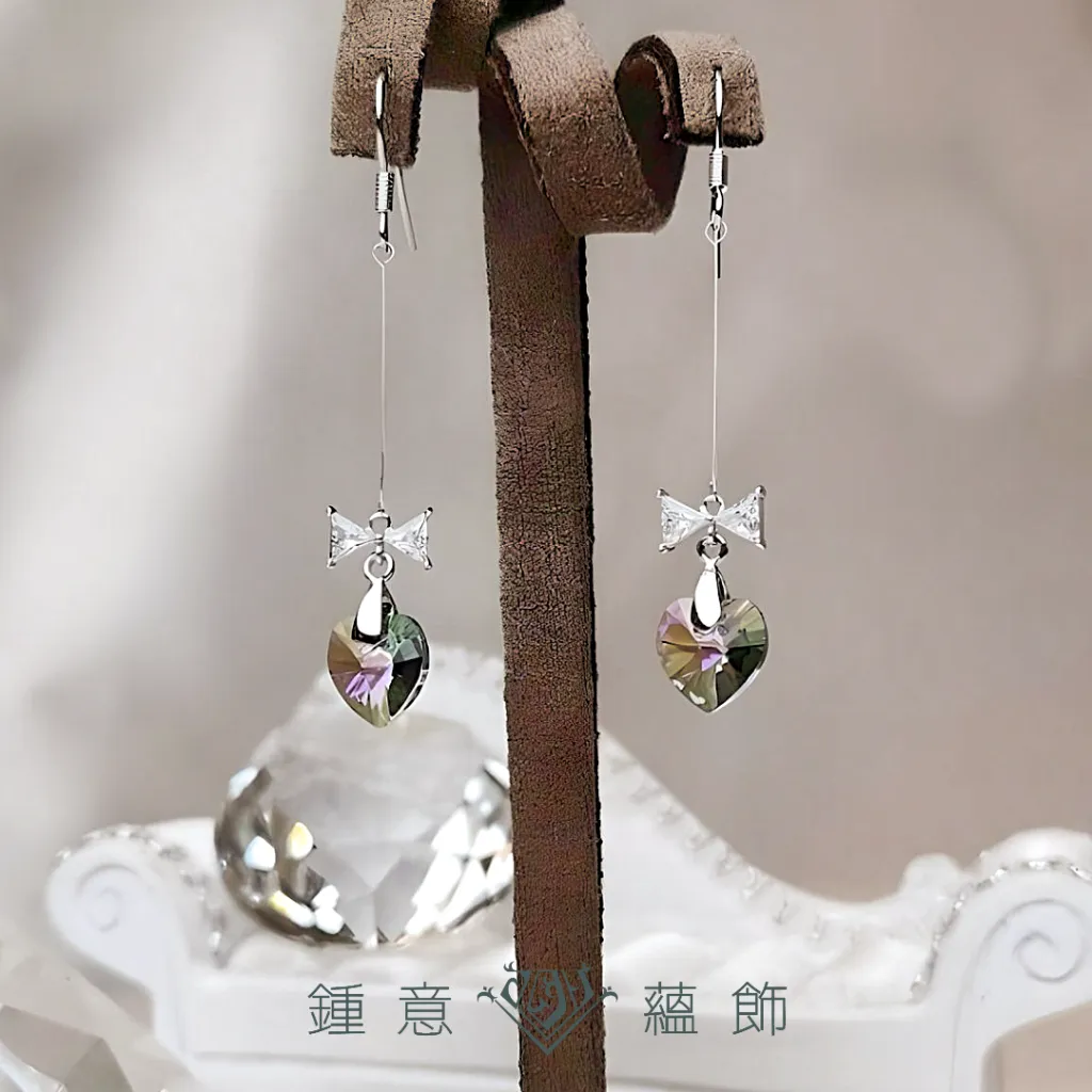 水晶之愛垂墜耳環 ╳ 維也納水晶 ╳ 蝴蝶結 ╳ 愛心