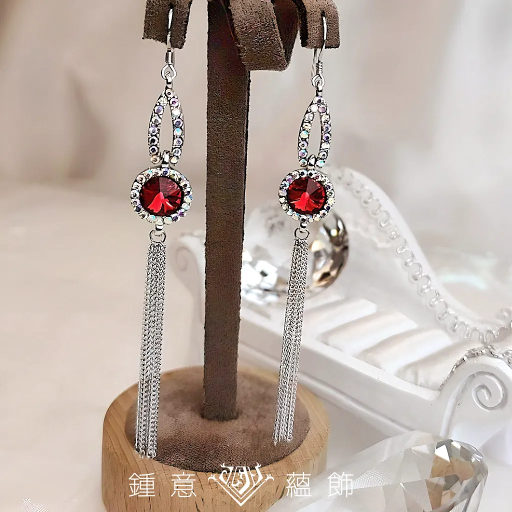 [絕版] 星光幻彩垂墜耳環 ╳ 維也納水晶