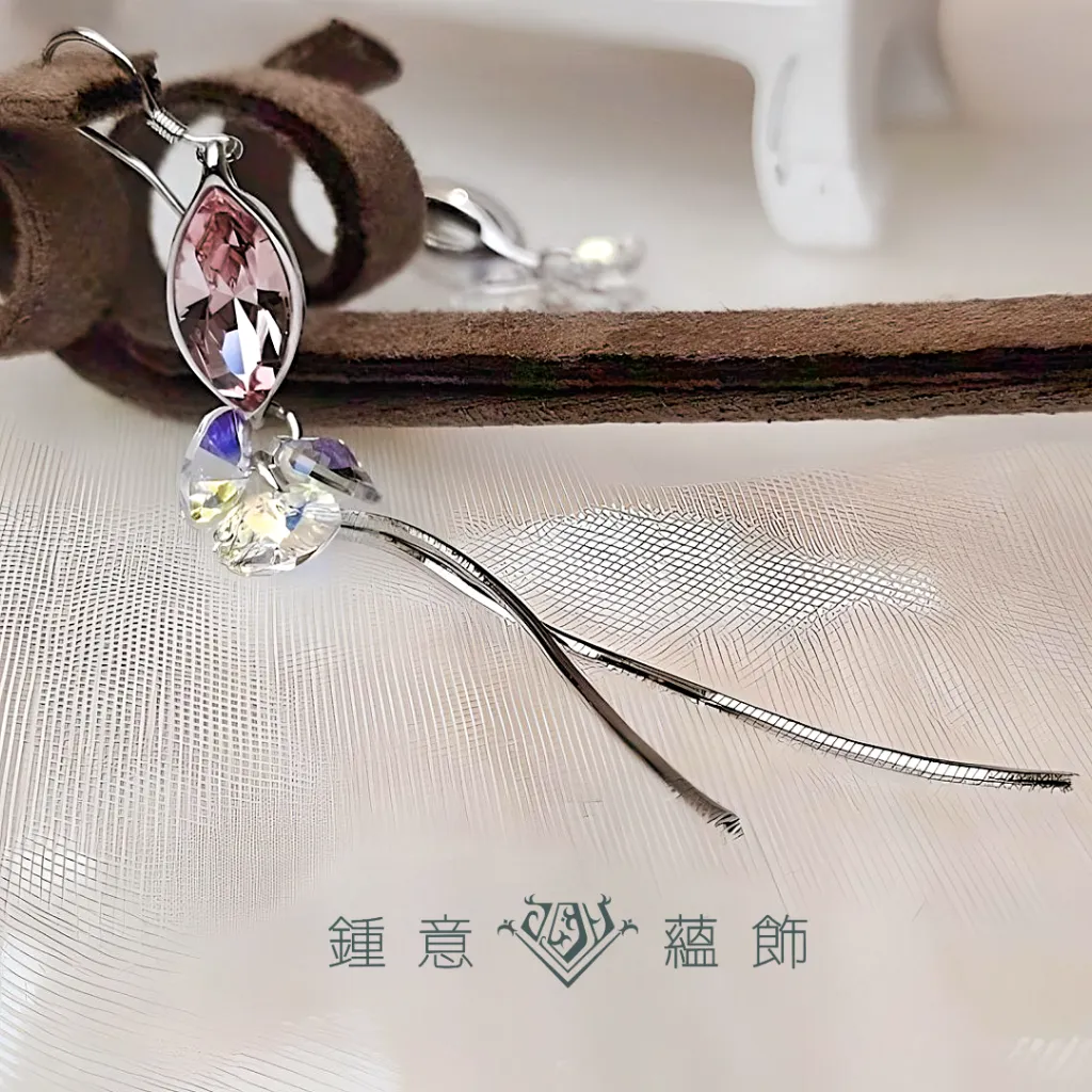 [絕版] 光華流轉垂墜耳環 ╳ 維也納水晶