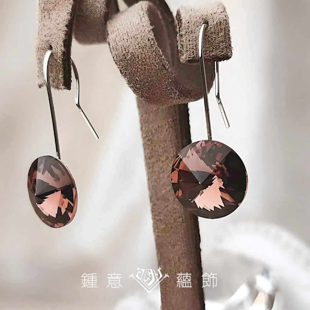 霞光葡萄垂墜耳環 ╳ 維也納水晶