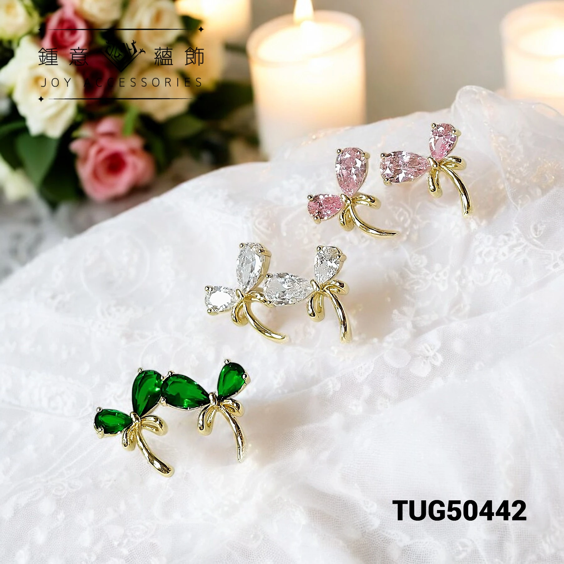 小清新蝴蝶結耳環 ╳ 925銀針 ╳ TUG50442