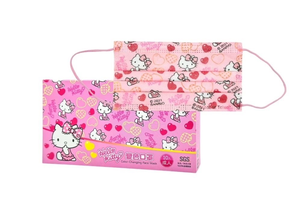 【醫療保健用品】Kitty溫感變色口罩(10入)