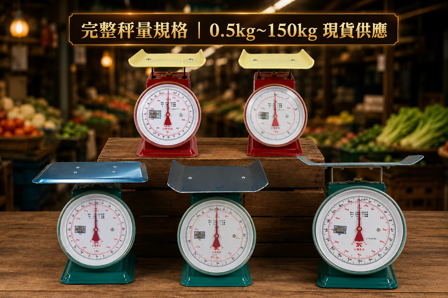傳統機械指針磅秤規格總覽，0.5kg至150kg多款秤量型號現貨供應
