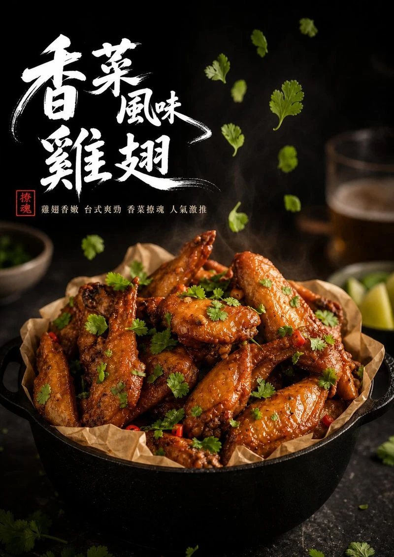 香菜風味雞翅：氣炸鍋雞翅追劇下酒菜｜三聲買