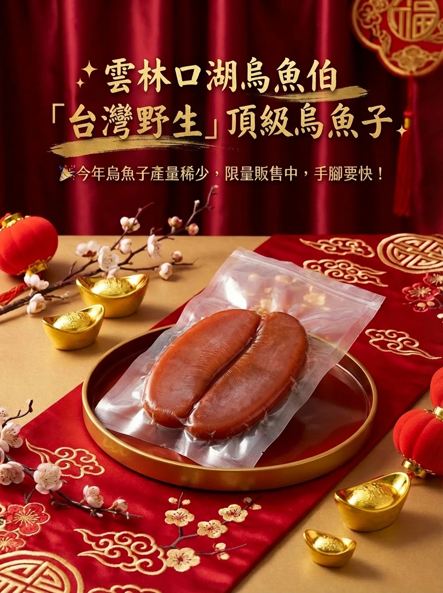 口湖頂級野生烏魚子2兩/75g