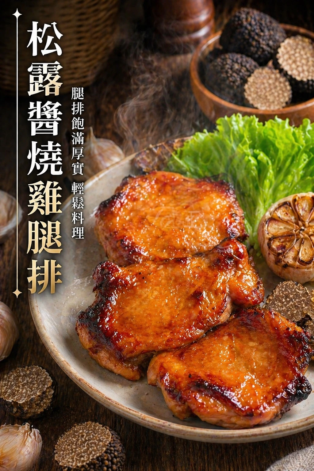 松露醬燒雞腿排 330g/包，3片/包