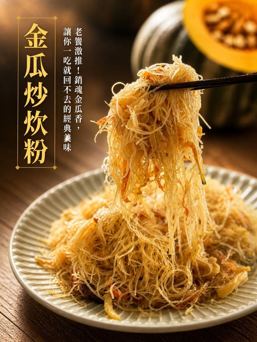 金瓜炒炊粉 蝦米香菇炒米粉 道地台式風味