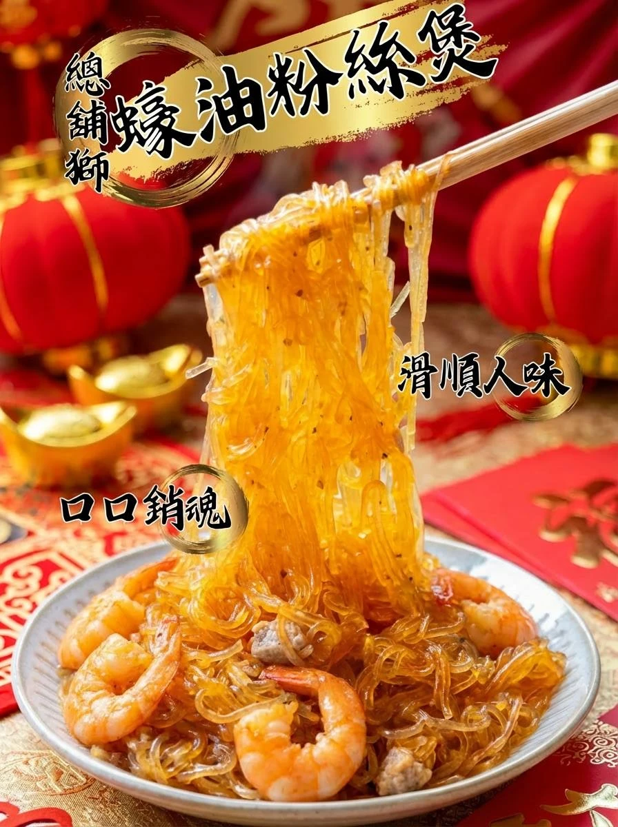 三聲買 蠔油粉絲煲 加蝦仁變一道年菜