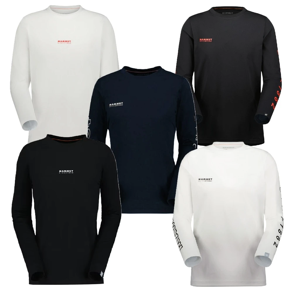 MAMMUT 長毛象 男長袖 QD Logo Print AF 圓領長袖 透氣 快乾 排汗衣 10160103