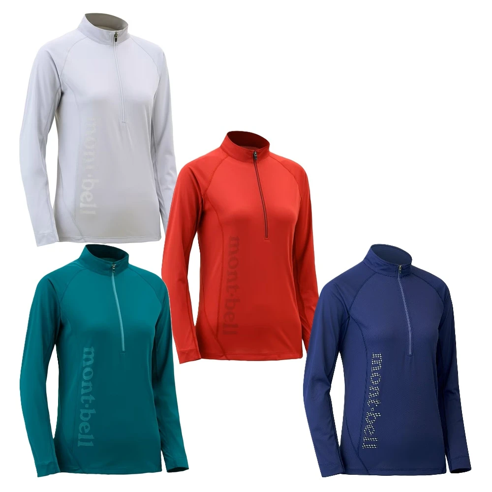 mont-bell 女長袖 Cool LT L/S 立領 半門襟 上衣 吸濕 排汗 快乾 除臭 1114455