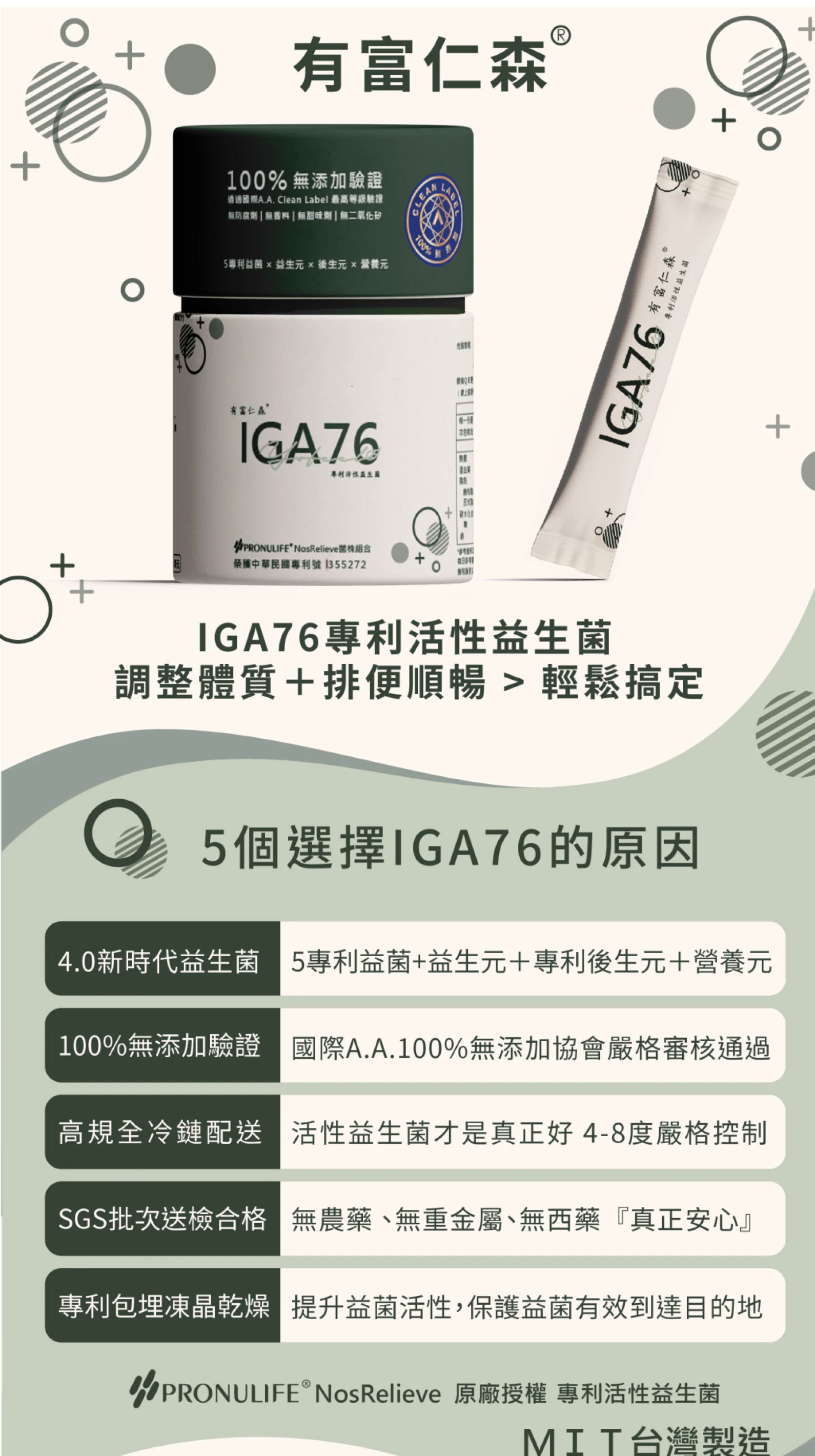 有富仁森-IGA76專利活性益生菌
