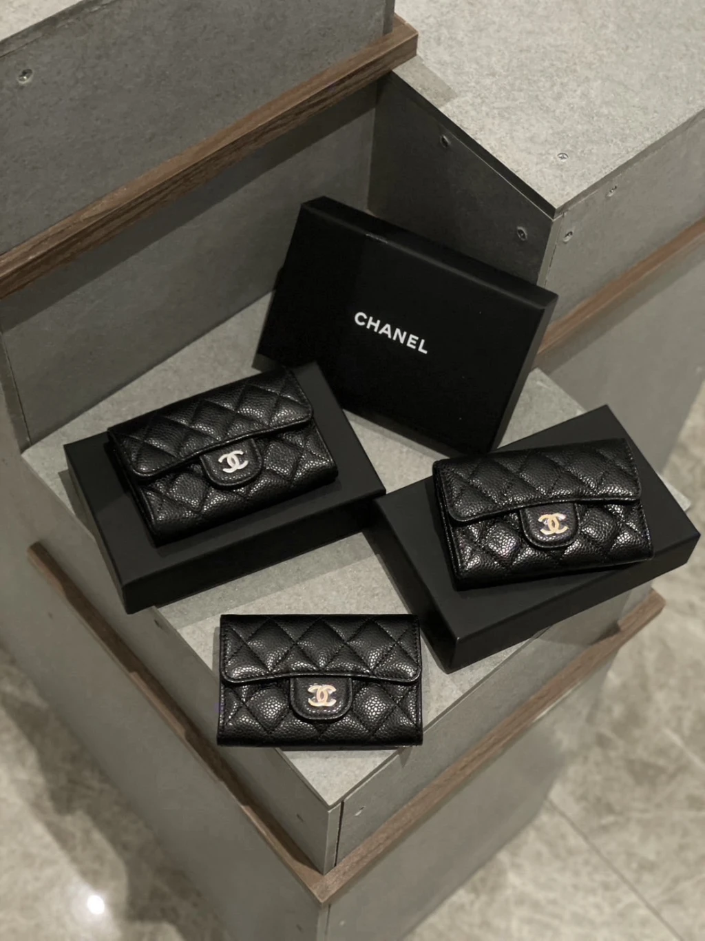 Chanel 卡包 (黑金/黑銀)