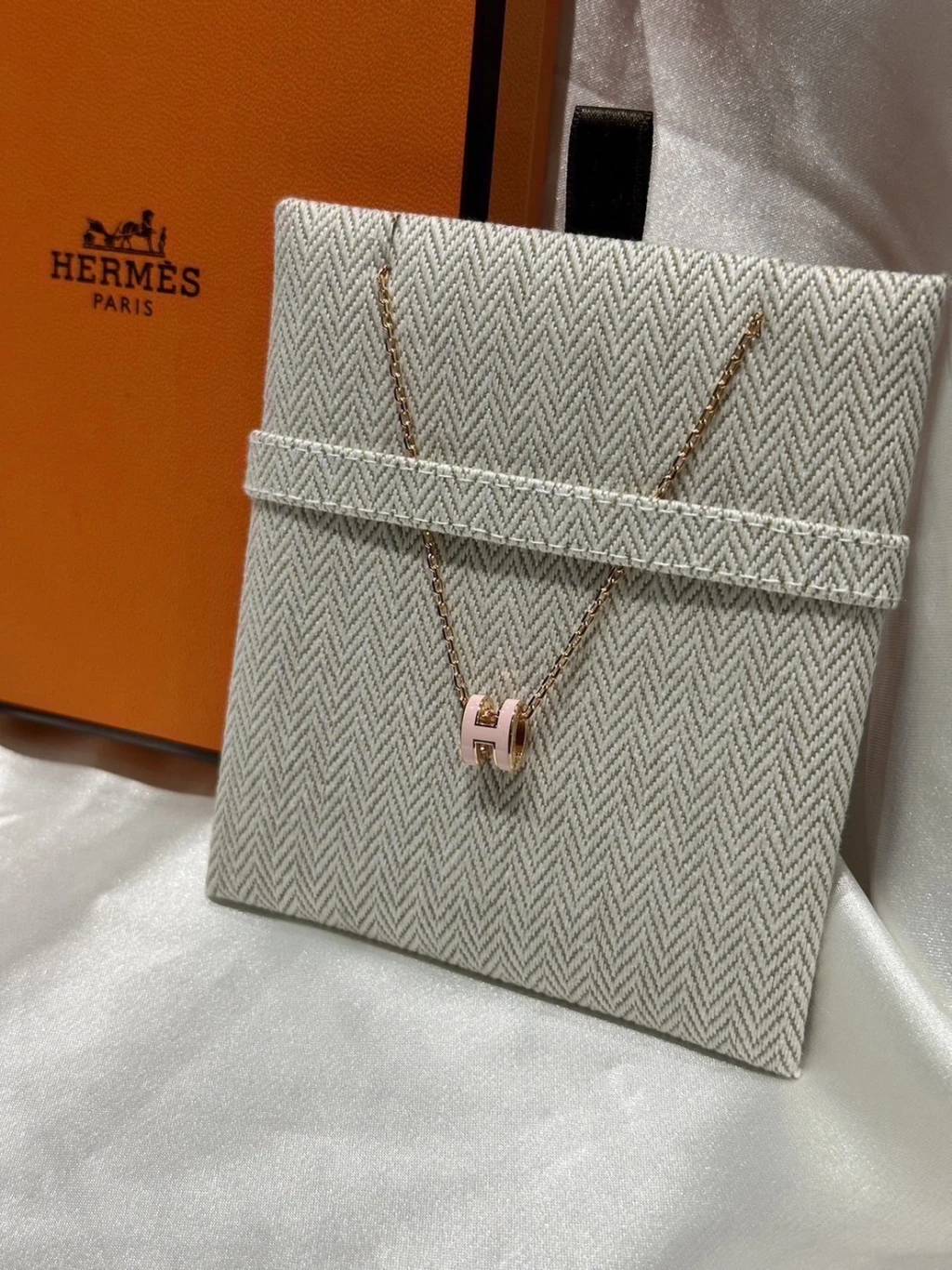 Hermes mini pop H玫瑰金項鍊