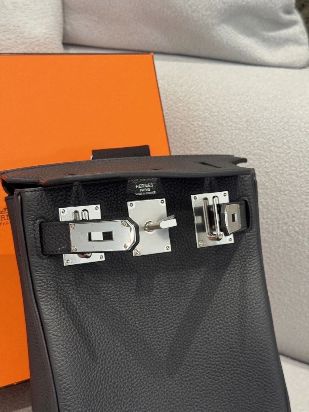 Hermès Hac a dos 黑銀 togo