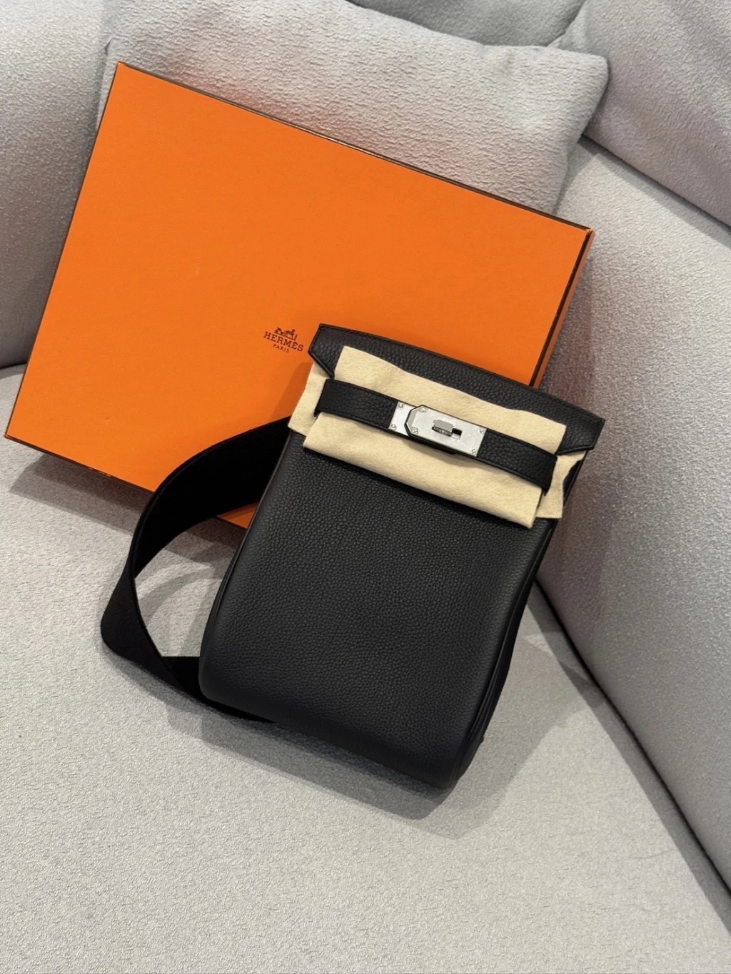 Hermès Hac a dos 黑銀 togo