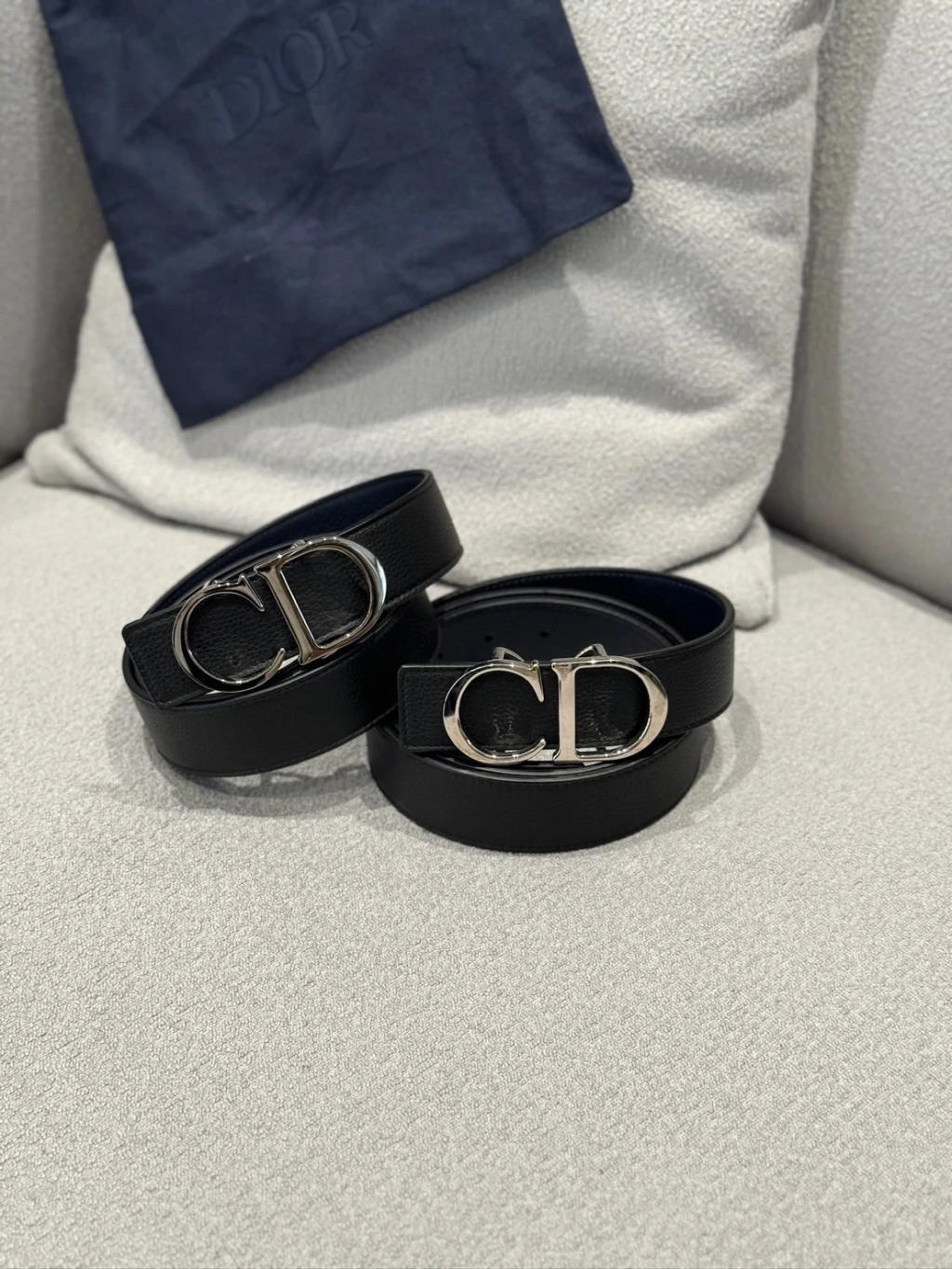Dior 銀扣 皮帶