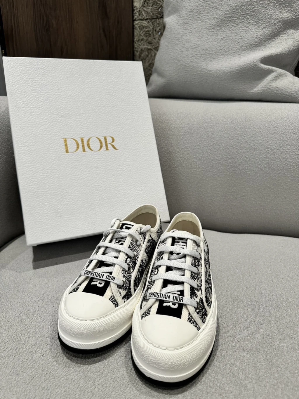 (依尺寸報價)Dior 刺繡帆布鞋