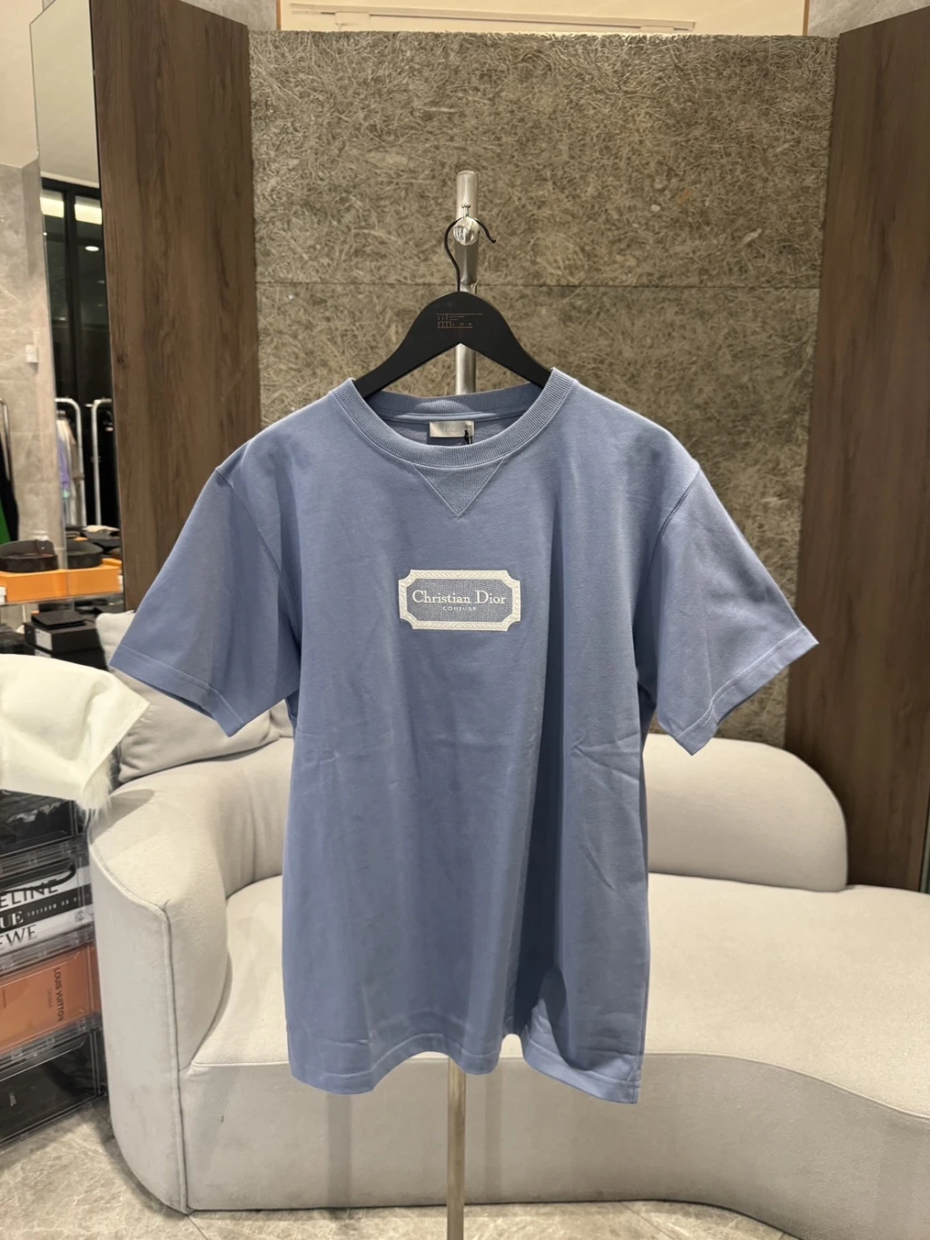 Dior 胸前標籤 短袖 藍