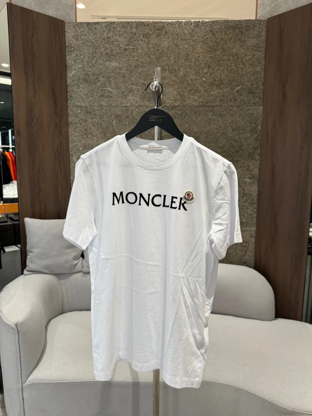 Moncler 字母植絨 短袖 白