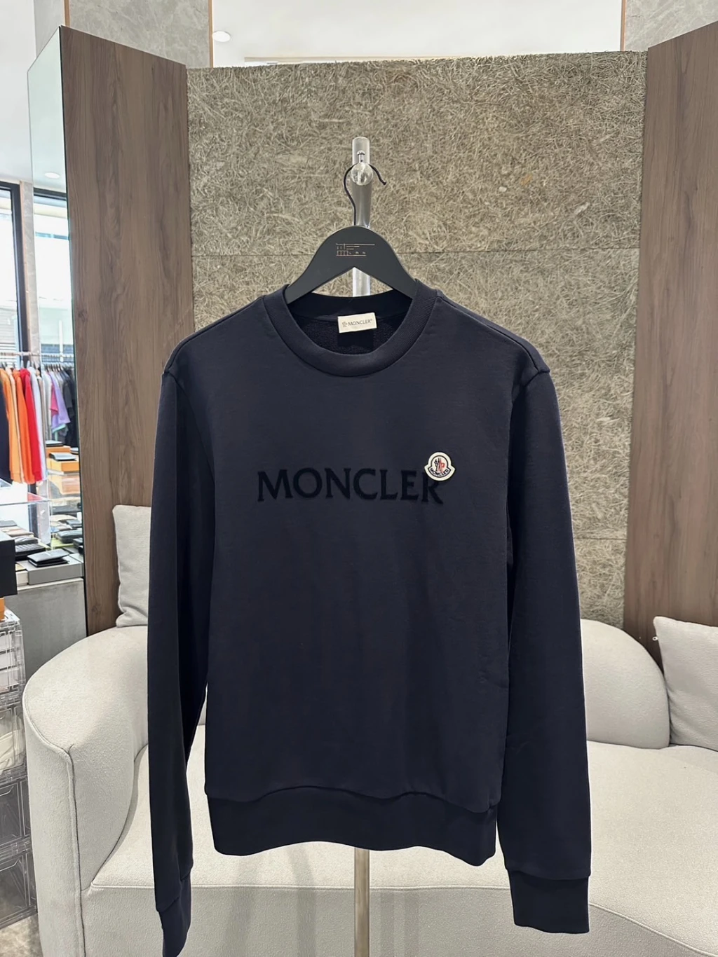 Moncler 字母款 大學T 深藍