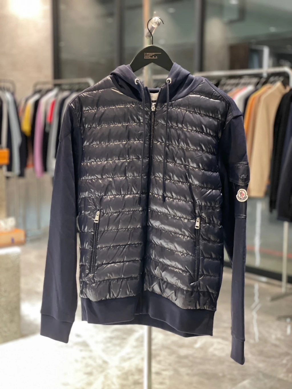 Moncler 拼接羽絨外套 深藍
