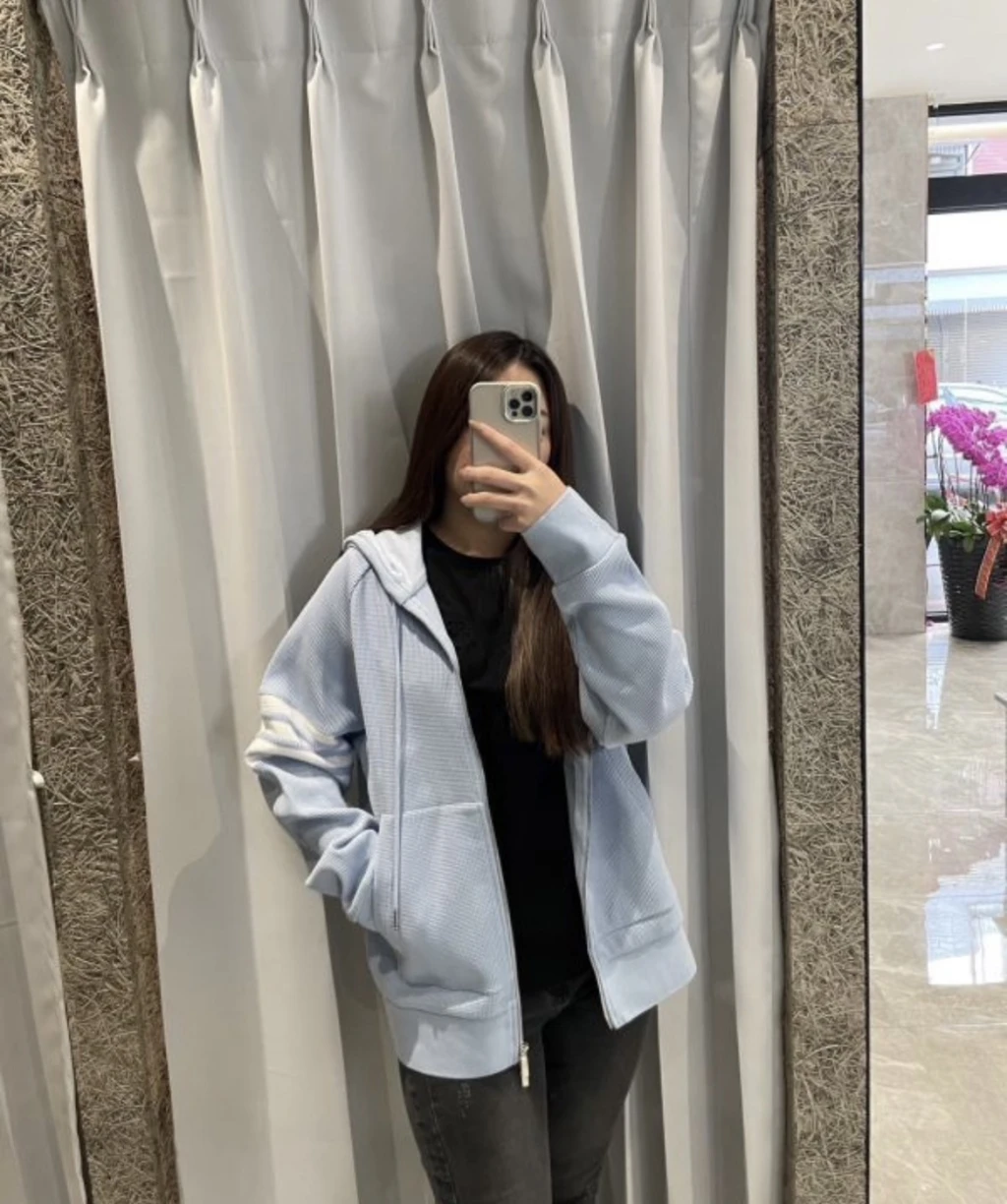TB 華夫格外套 寶寶藍