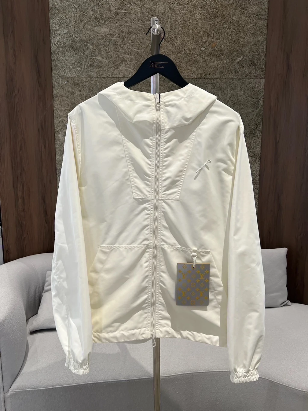 LV 雙面 風衣外套 白