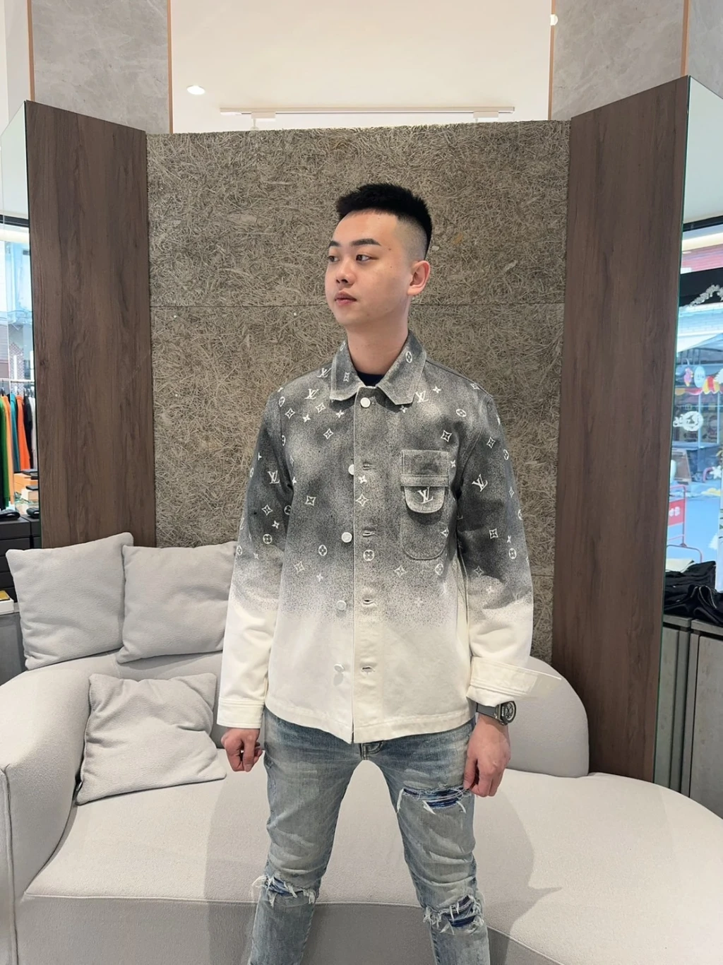 LV 漸層牛仔外套