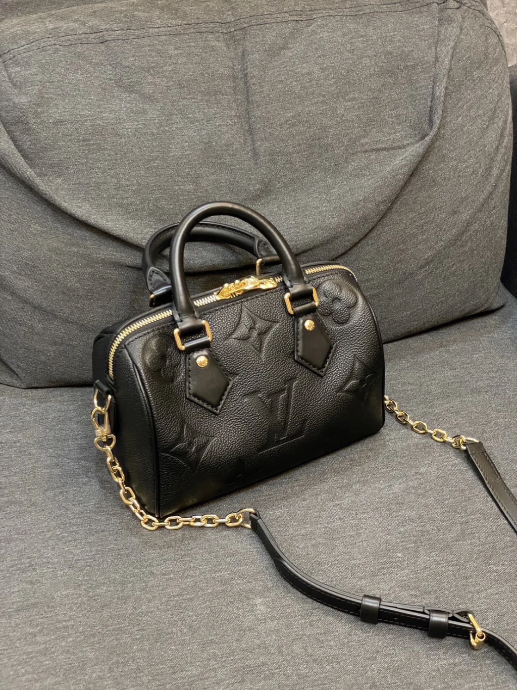 LV Speedy 20 黑壓紋 波士頓包