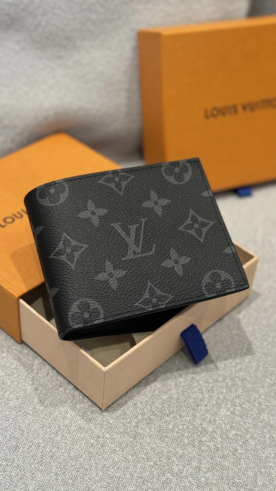 LV 黑老花 零錢袋 短夾