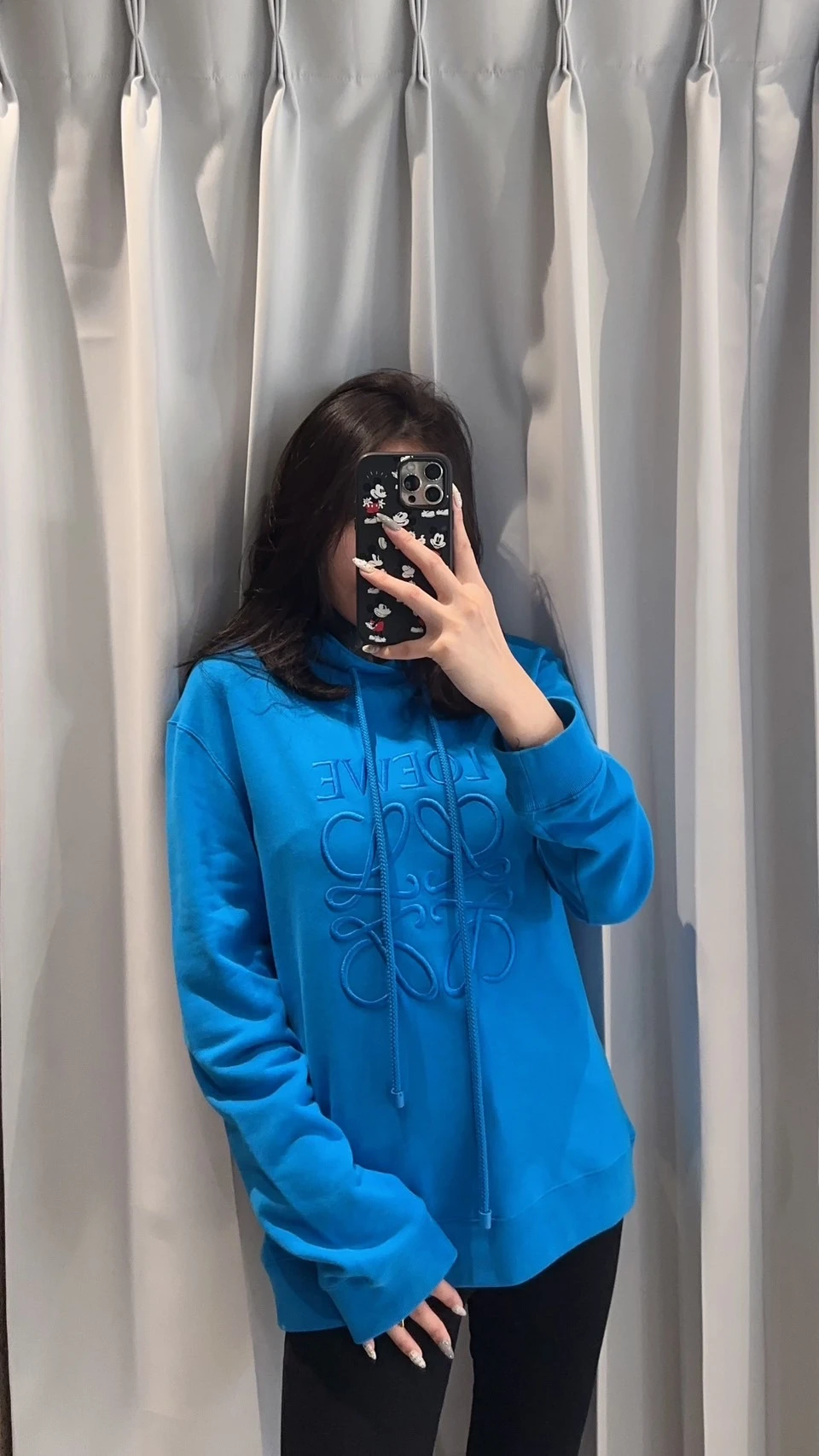 Loewe 大刺繡 帽T 藍