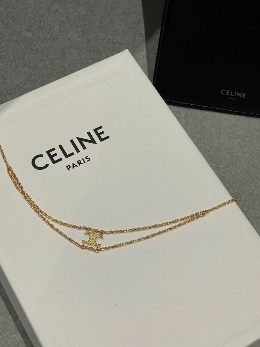 Celine 雙鏈凱旋門項鍊