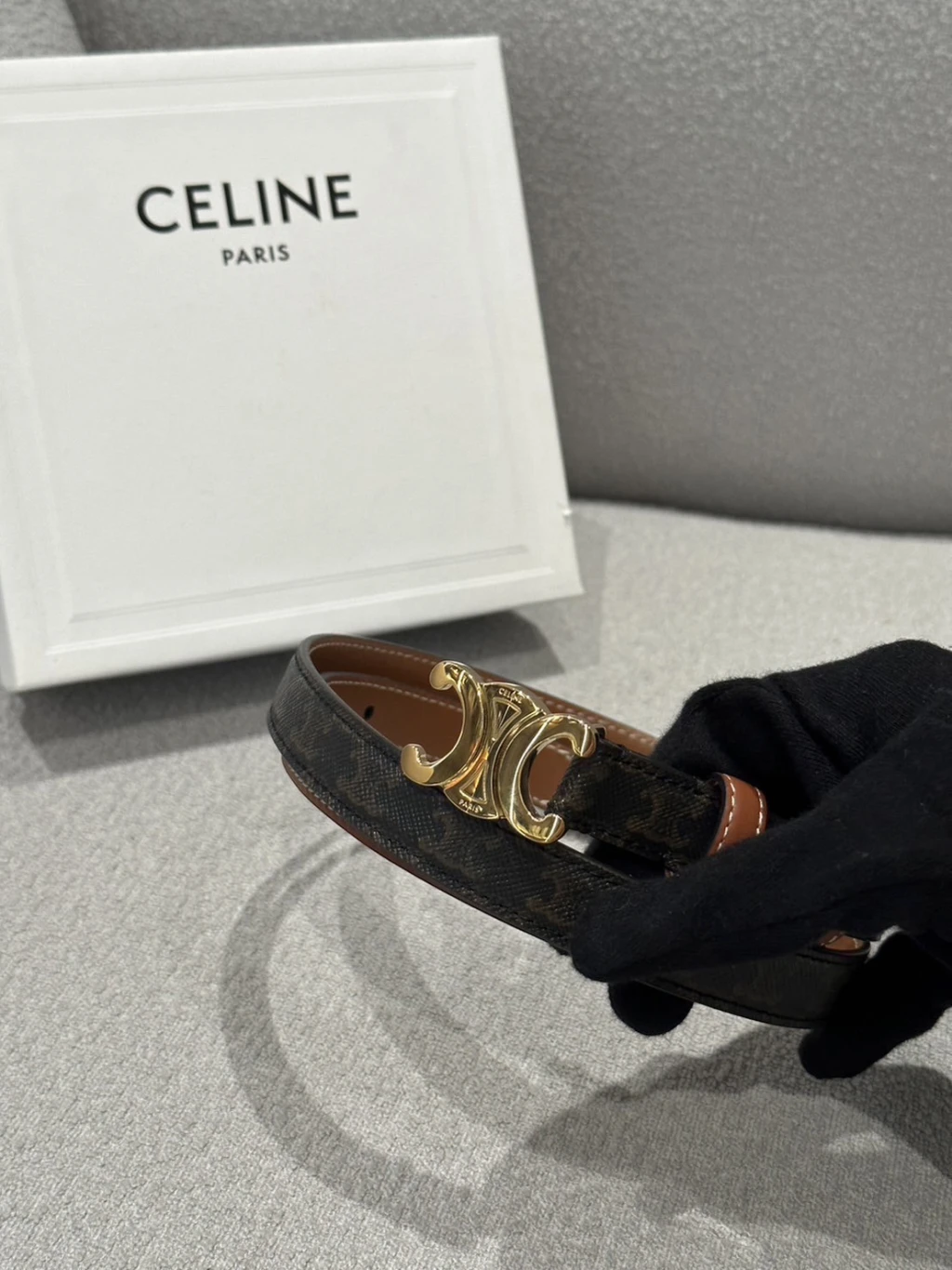 Celine 老花 皮帶 1.8cm