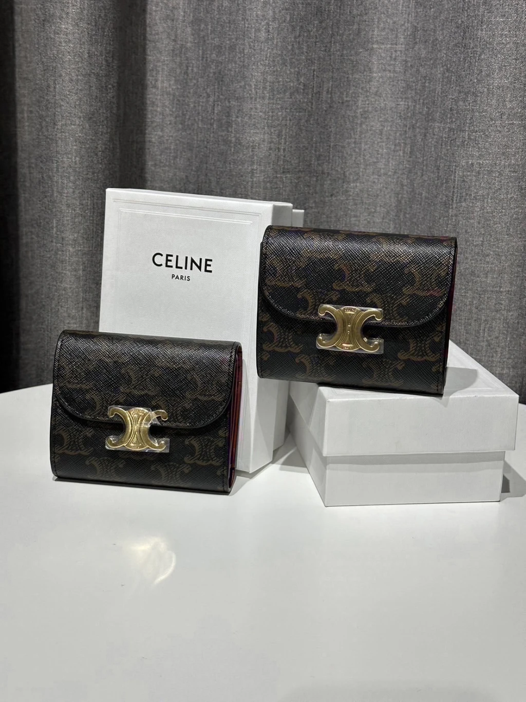 CELINE  三折短夾(老花)