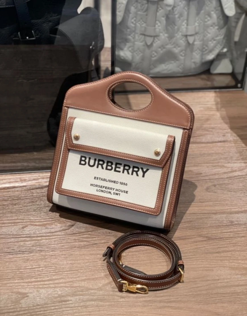 Burberry 拼接托特包