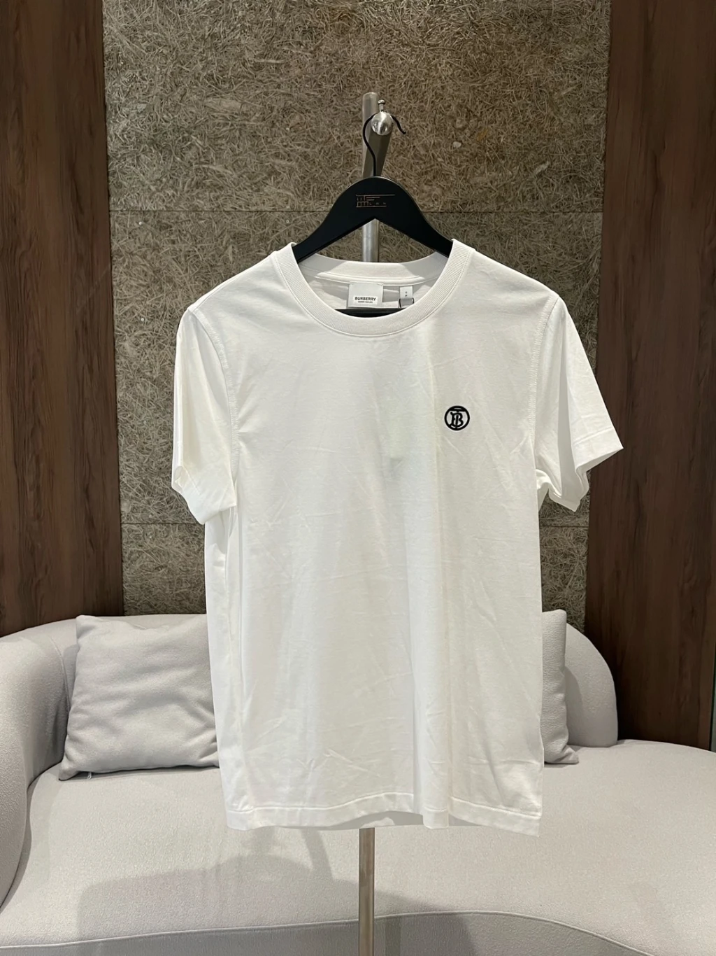 Burberry 刺繡小標 白