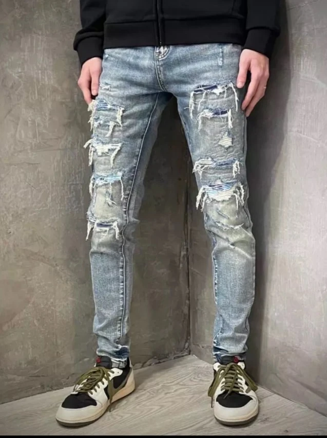 雲朵貼布牛仔褲