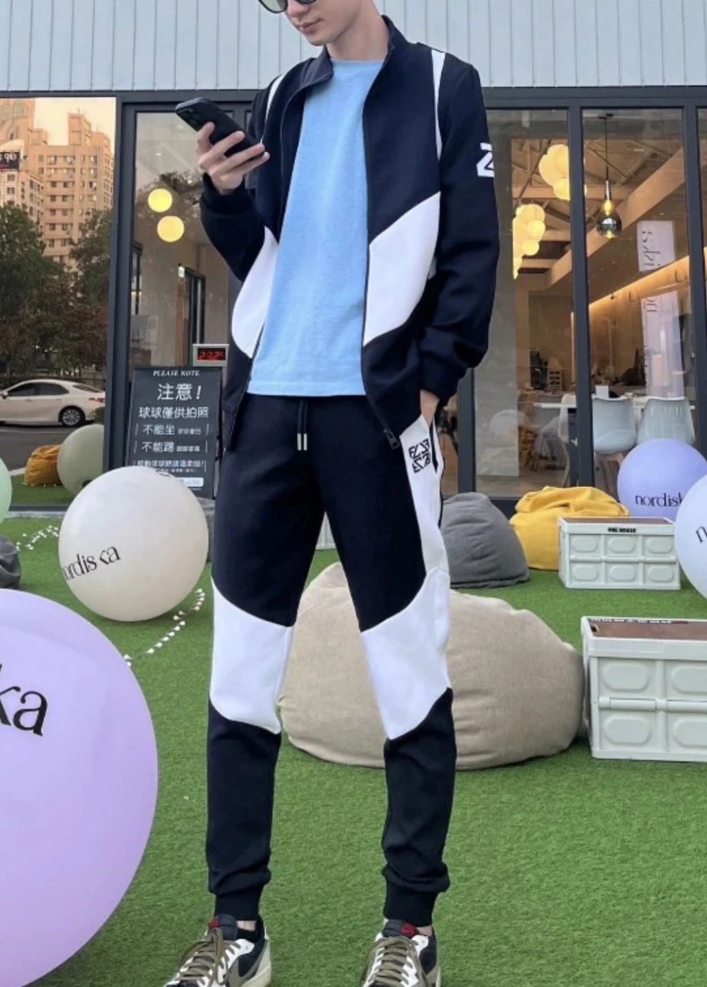費瑞特 黑白拼接套裝